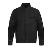 Indianapolis Colts Triple Black Varsity Wool-Leather Jacket