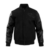 Denver Broncos Triple Black Varsity Wool-Leather Jacket