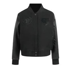 Memphis Grizzlies Triple Black Varsity Wool-Leather Jacket