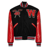 Winston Salem State University Black and Red Varsity Jacket