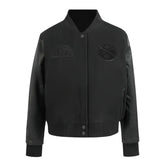 Denver Nuggets Triple Black Varsity Wool-Leather Jacket