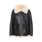 Womens Aviator Ivory Shearling Jacket