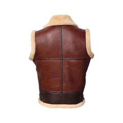 Men’s RAF B-3 Brown Shearling Leather Vest