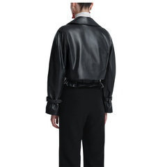 Hatti Cropped Leather Jacket for Women | Genuine Leather