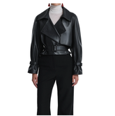 Hatti Cropped Leather Jacket for Women | Genuine Leather