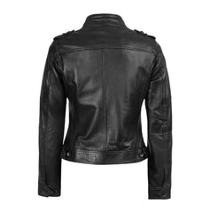 Women’s Black Cafe Racer Real Leather Jacket | Genuine Leather