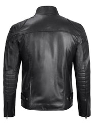 Vermont Men's Black Biker Style Leather Jacket