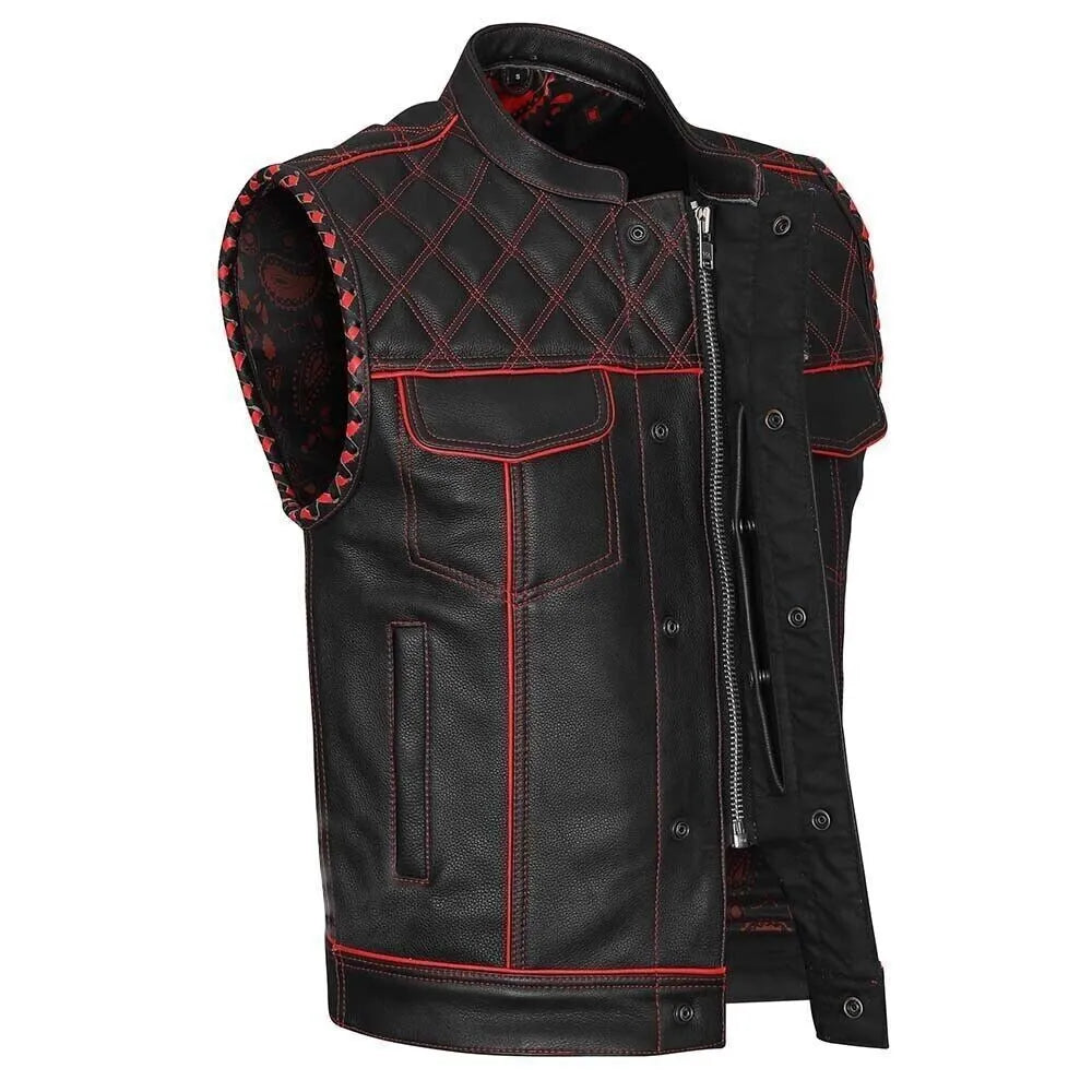 Genuine Leather Motorcycle Vest for Men – The Leather Fits Signature Edition