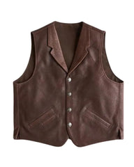 Men’s Western Style Brown Leather Vest