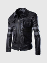 Black Jacket with Gray Stripes