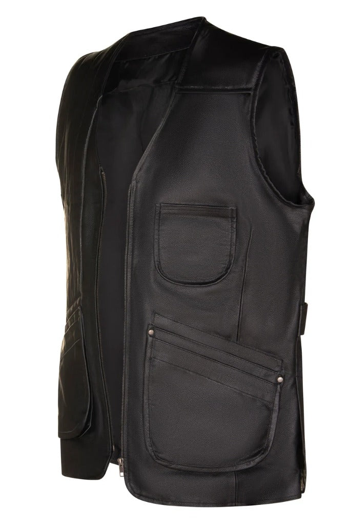 Men’s Black CowHide Leather Vest