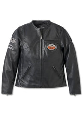 Cafe Racer Leather Jacket - Black