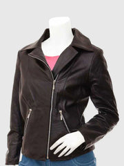 Brown Leather Biker Jacket