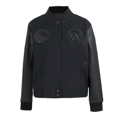 Golden State Warriors Triple Black Varsity Wool-Leather Jacket