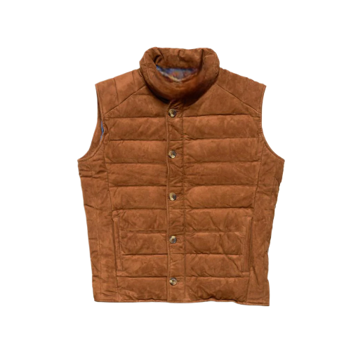 Mens Jackson Suede Brown Leather Vest