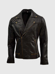 Black Quilted Leather Jacket
