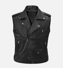Men’s Road Sovereign Black Leather Vest