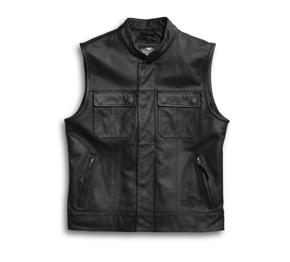Men’s Foster Black Leather Vest