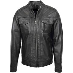 Black Real Leather Jacket Men