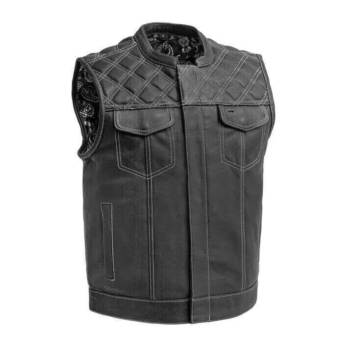 The Leather Fits Club Style Leather Vest – Heavy-Duty Zippers & Snap Closures