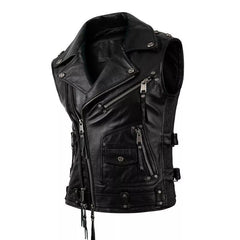 Black Leather Motorcycle Vest – The Leather Fits Custom Fit & Timeless Style
