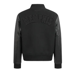 Memphis Grizzlies Triple Black Varsity Wool-Leather Jacket