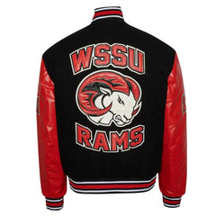 Winston Salem State University Black and Red Varsity Jacket