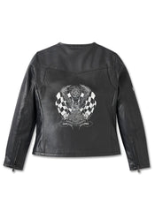 Cafe Racer Leather Jacket - Black