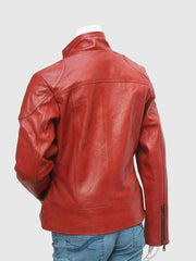 Classic Maroon Leather Jacket