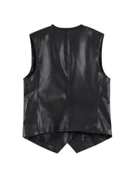 Men’s Black Faux Leather Vest