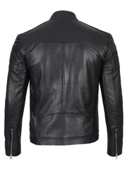 Carrie Men's Black Cafe Racer Leather Jacket