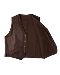 Men’s Western Style Brown Leather Vest