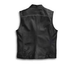 Men’s Foster Black Leather Vest
