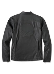Willie G Skull Graphic Leather Riding Jacket
