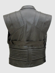 Black & Brown Motorcycle Vest
