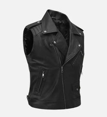 Men’s Road Sovereign Black Leather Vest