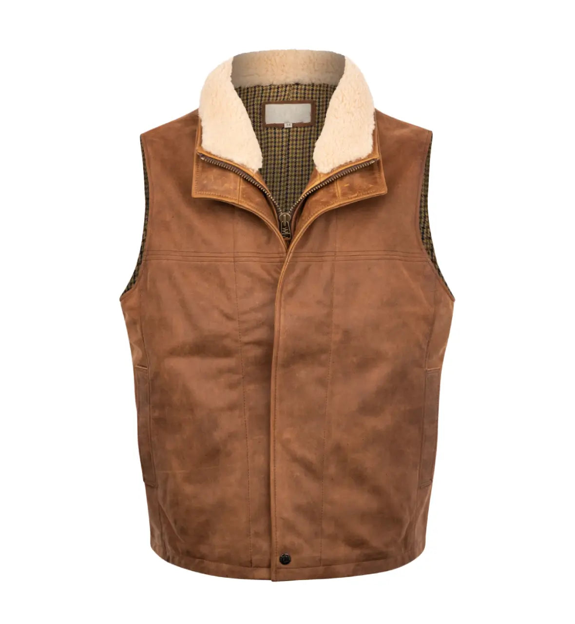 Mens Lone Pine Bourbon Classic Leather Vest