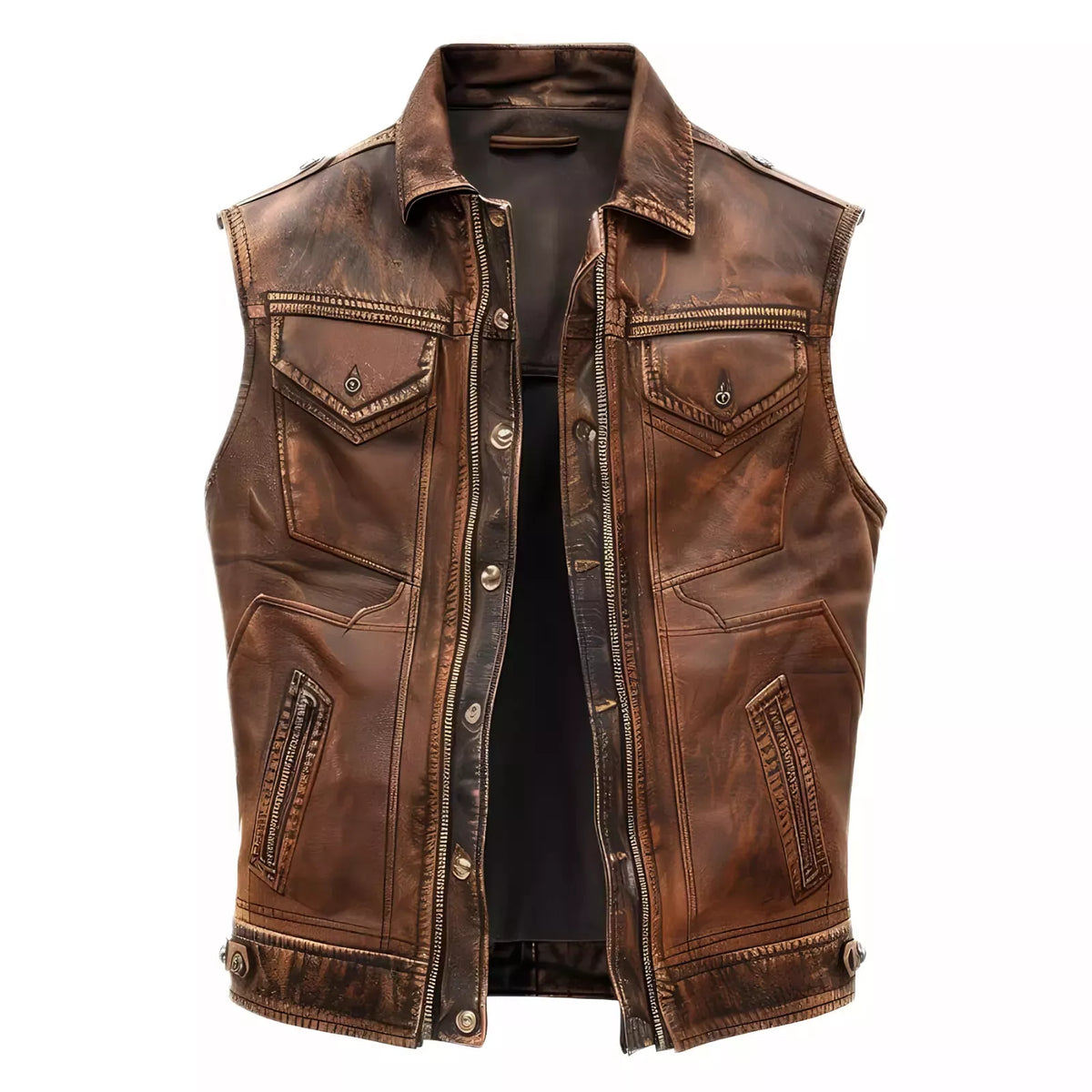Handcrafted Vintage Leather Vest – Designed for Comfort and Character