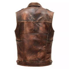 Handcrafted Vintage Leather Vest – Designed for Comfort and Character