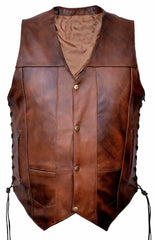 Vintage Brown Leather Vest for Men | The Leather Fits