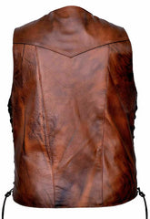 Vintage Brown Leather Vest for Men | The Leather Fits