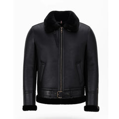 AVIATOR’S Choice Black Sheepskin Shearling Bomber Jacket