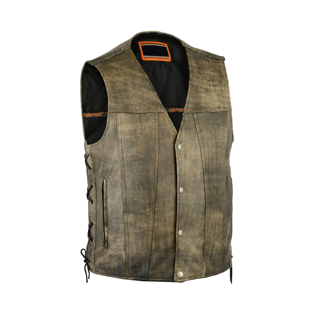 Classic Fit Men’s Leather Vest