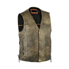 Classic Fit Men’s Leather Vest