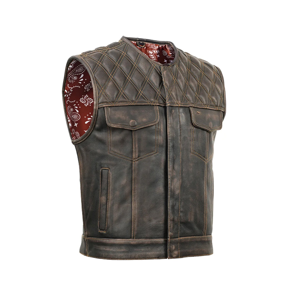 Lowcut Men's motorcycle Leather Vest