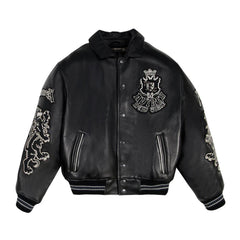 MENS CLASSIC BLACK GUTHAM LEATHER ICON JACKET