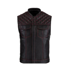 Men’s Quilted Leather Biker Vest