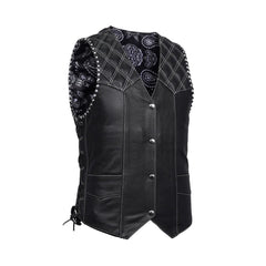Midnight Thread Men’s Motorcycle Leather Vest