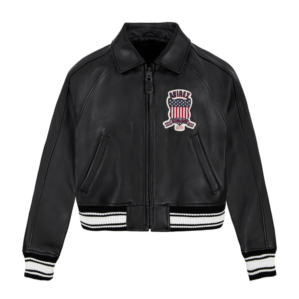 WOMEN CLASSIC CROPPED BLACK LEATHER ICON JACKET