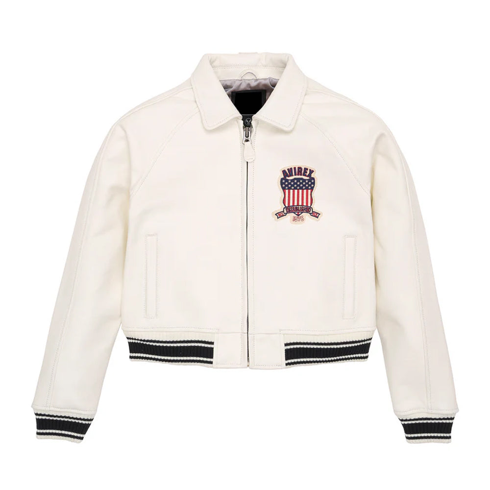 WOMEN CLASSIC WHITE LEATHER ICON JACKET